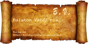 Balaton Valéria névjegykártya